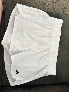 adidas White Pacer Training Shorts